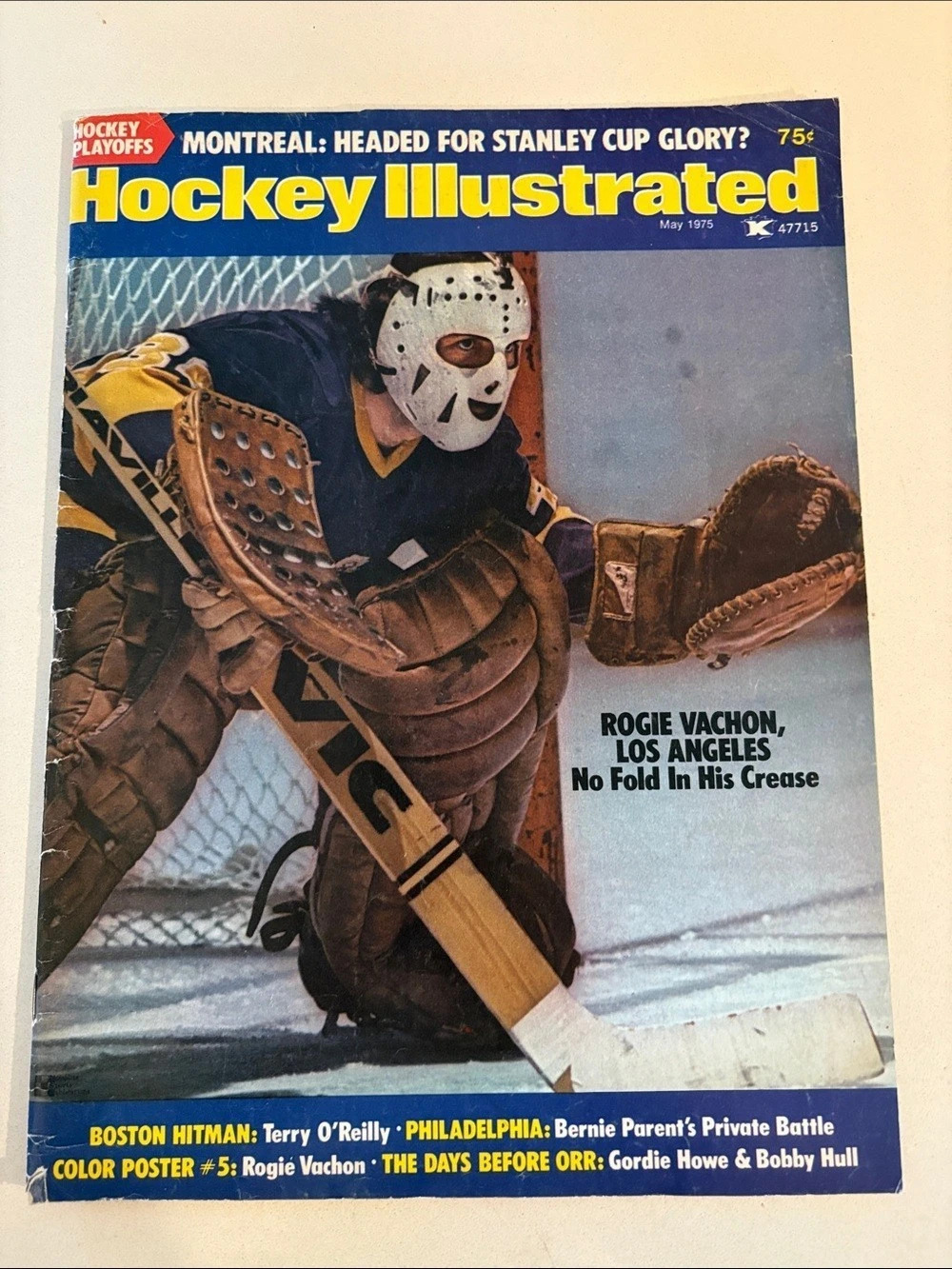 Vintage Hockey Illustrated Magazine May 1975 - Rogie Vachon Cover
